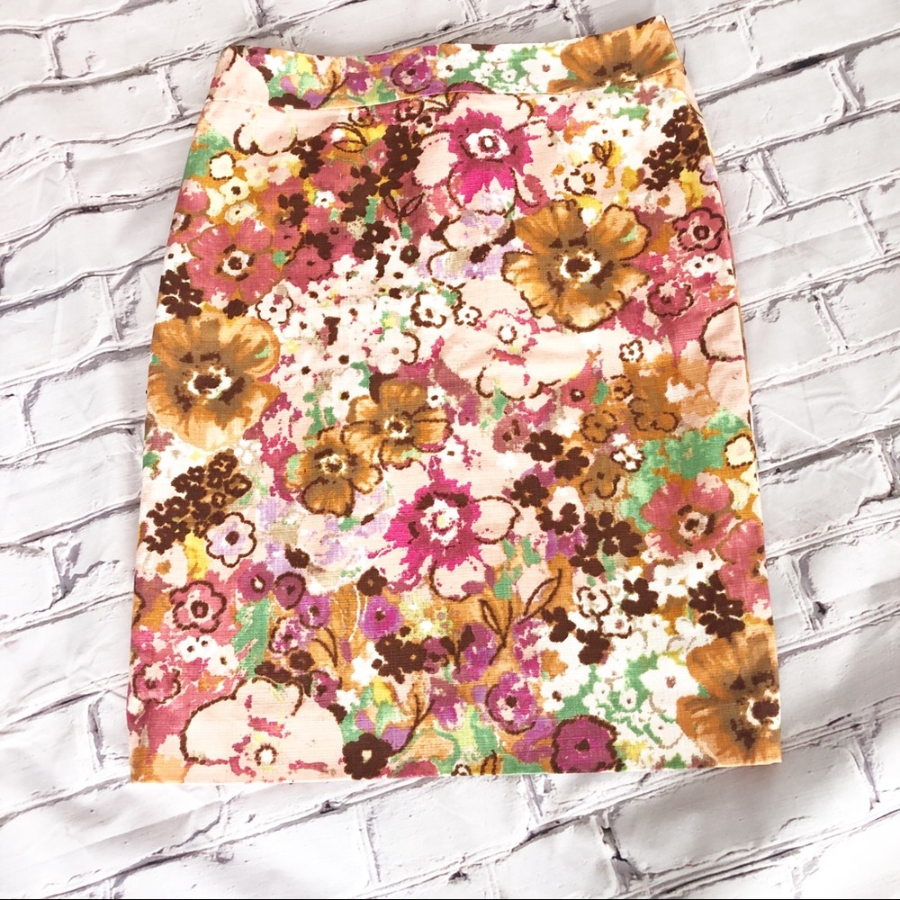 J. Crew floral pencil skirt size 10